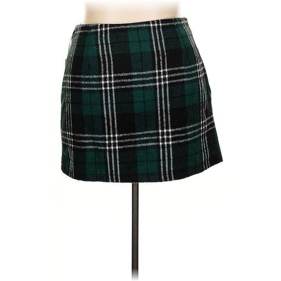 ✨Womens Wool Plaid Mini Skirt High Waisted Bodycon Pencil Sz S Skirt✨ - Picture 4 of 9